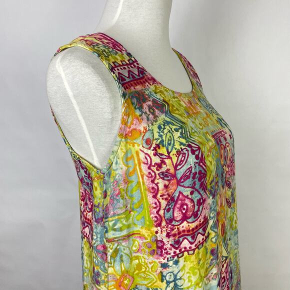 Mlle Gabrielle | 6/8 Colorful Swim Coverup Casual Summer Sleeveless Midi Dress - Picture 3 of 6